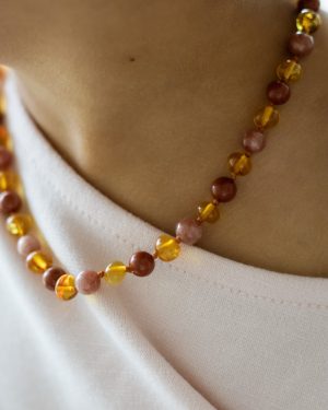 Lemon barnsteen ketting | Touch of pink 5