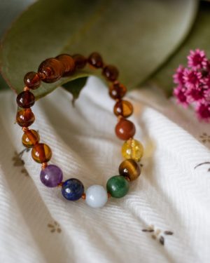 Barnsteen armband | Rainbow