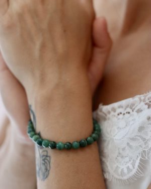 Edelsteen/barnsteen armband | Malachiet