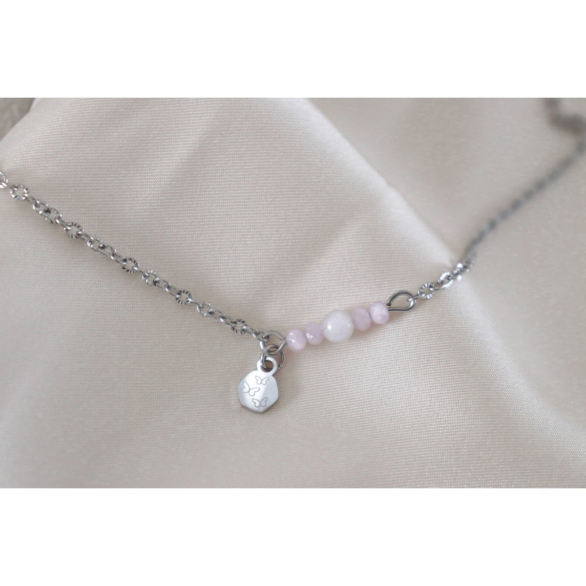 Kunziet, Maansteen & Vlindertjes Armband 6