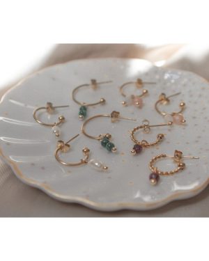 Oorringen Zonnesteen | Zilver/goud 2