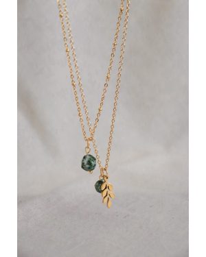 Green Spot Jaspis ketting | zilver/goud 1