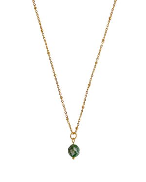 Green Spot Jaspis ketting | zilver/goud 2