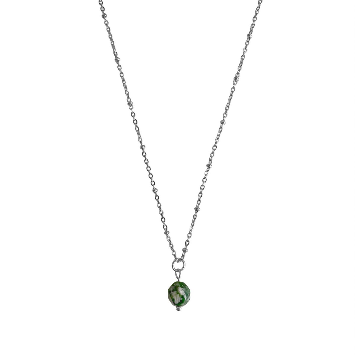 Green Spot Jaspis ketting | zilver/goud 4