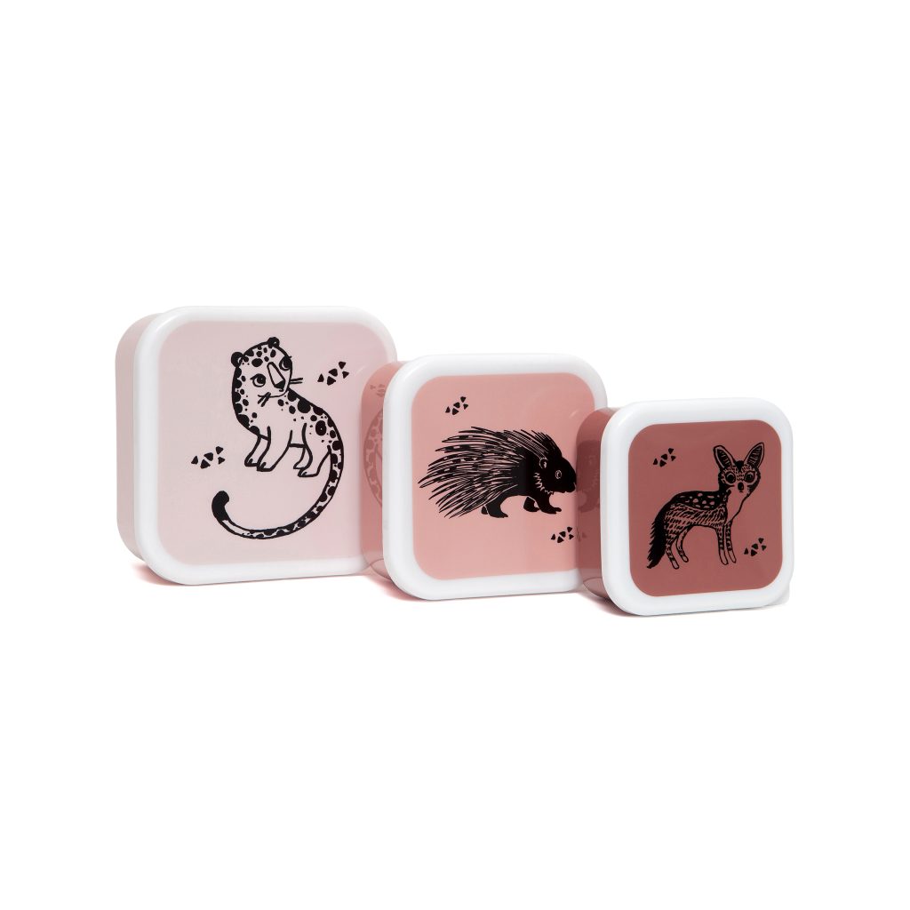 Lunchbox set roze animals
