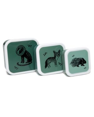 Lunchbox set salie groen animals